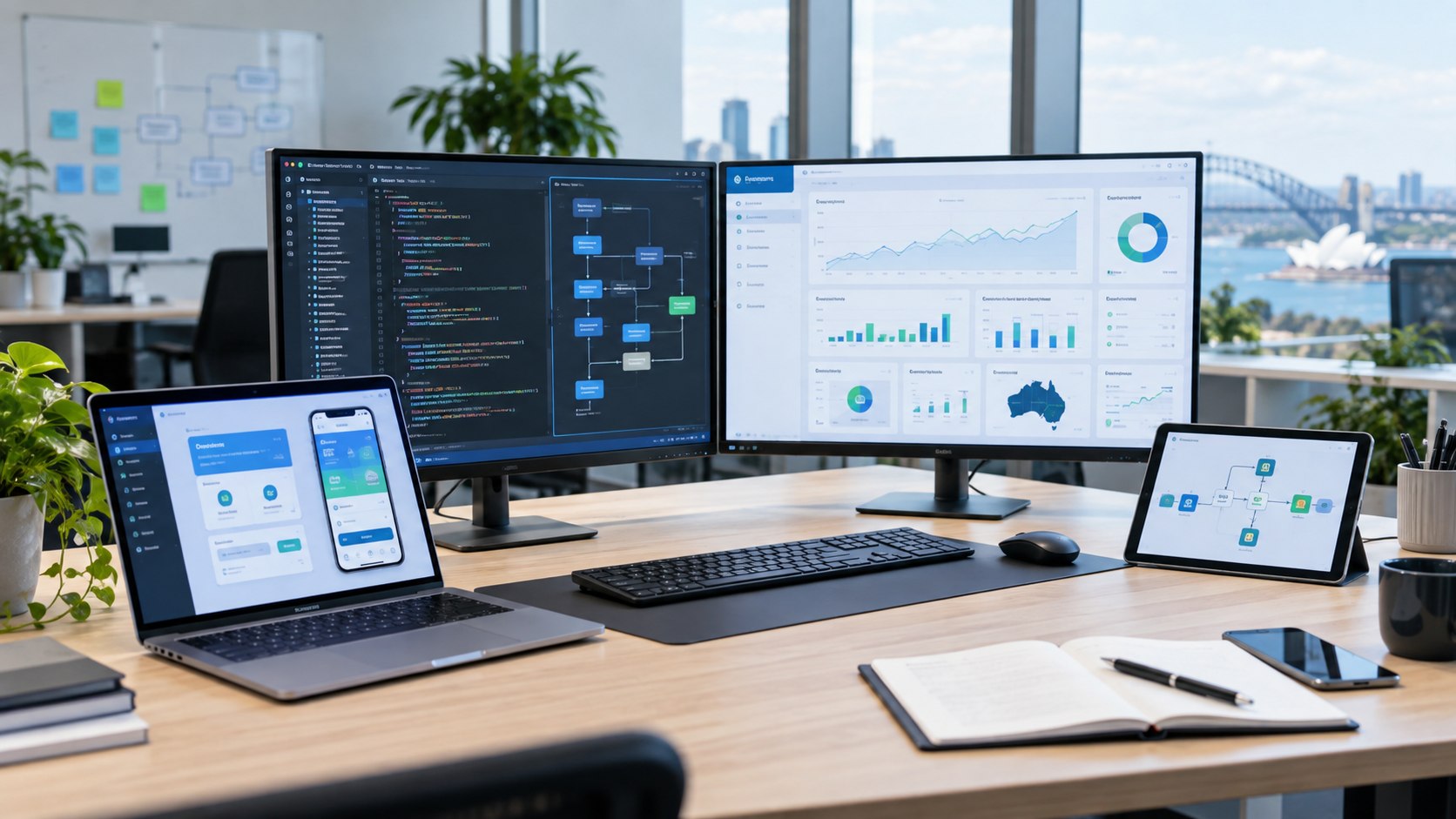 Integrated software, web, mobile, reporting and business systems workspace